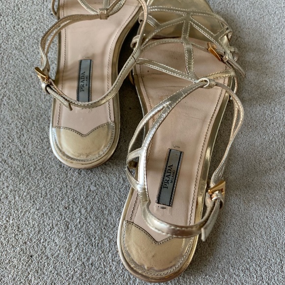 Gold Prada sandals - Picture 3 of 4